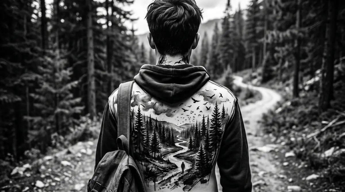 Young_person_seen_from_behind Double Exposure Prompts