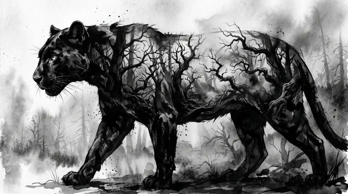 Black_panther_or_large_cat_Double Exposure Prompts